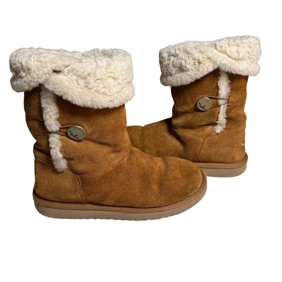 Koolaburra by UGG Kinslei Tall Brown Boot Suede Sheepskin 1096409 Wom US 8 2/$25 - Picture 3 of 14